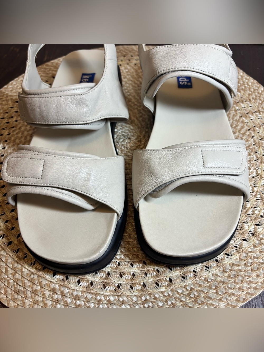 Keds Women’s cream leather multi-strap sandals adjustable closures Sz 8.5 - Picture 7 of 12
